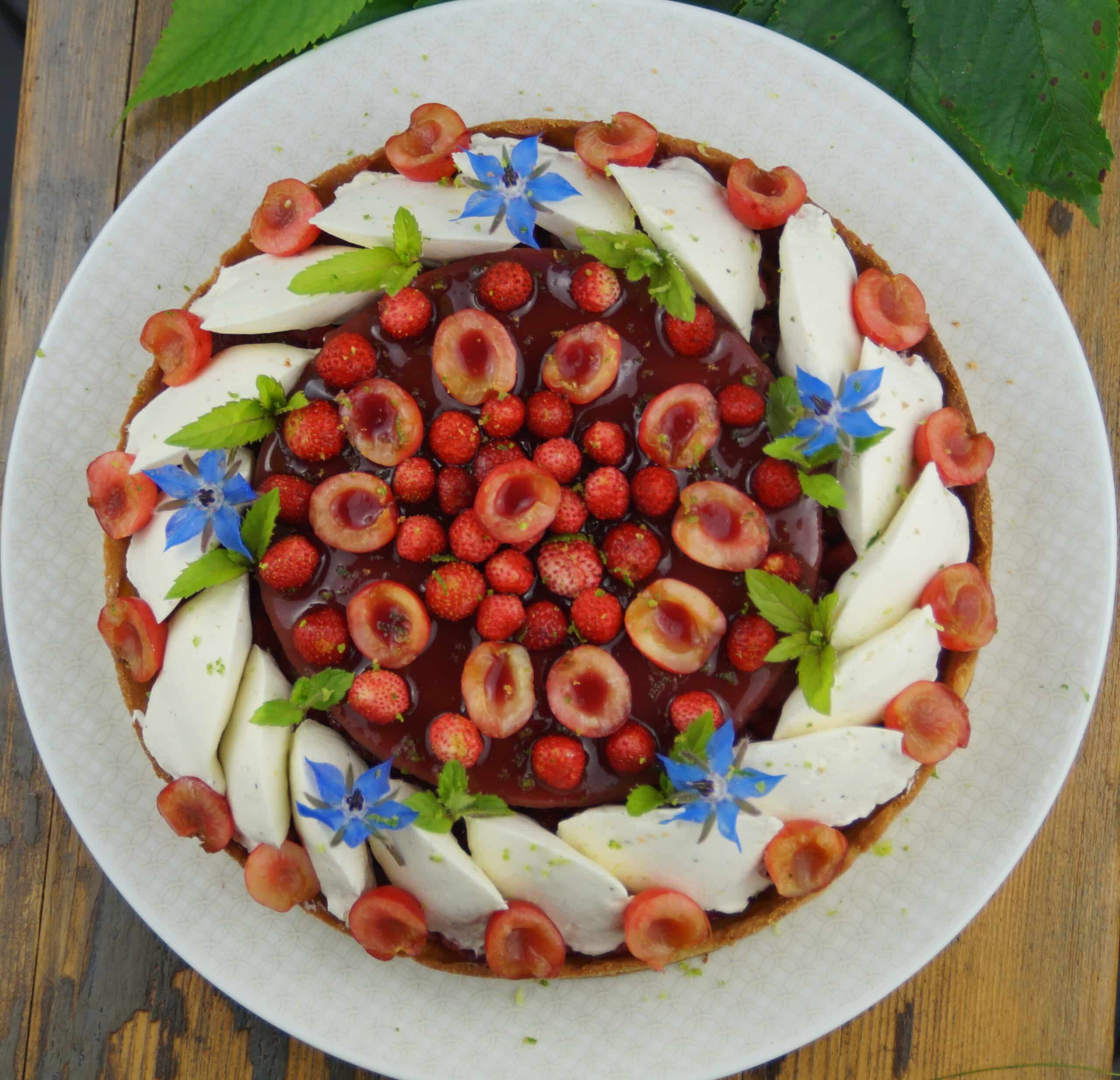 Tarte cerises et fraises