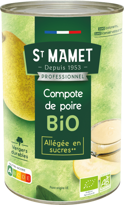 Organic pear compote St Mamet professional
