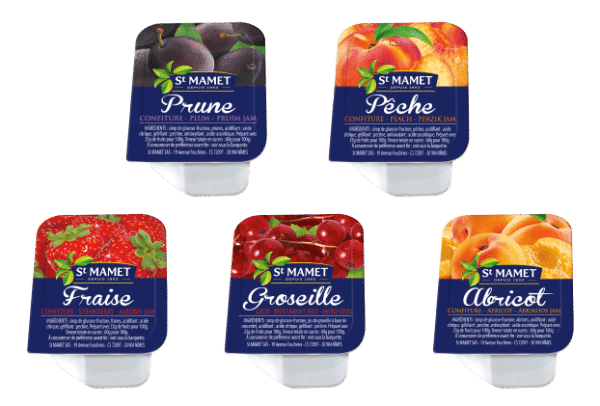 Confiture assortiment 5 parfums St Mamet professionnel