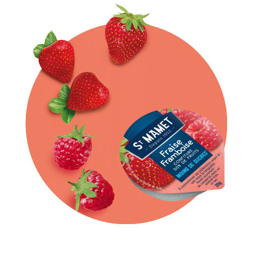 Strawberry / raspberry jam 50% fruit with low sugar content