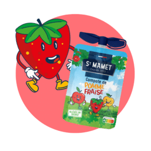 Compote Gourde Pomme Fraise Allégée en sucres