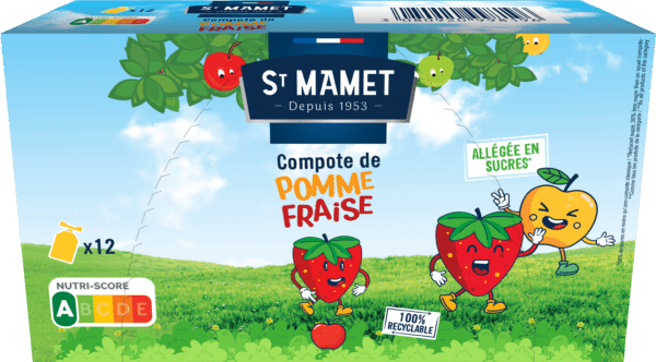 PAV / Prêt à vendre Compote Gourde Pomme Fraise Allégée en sucres