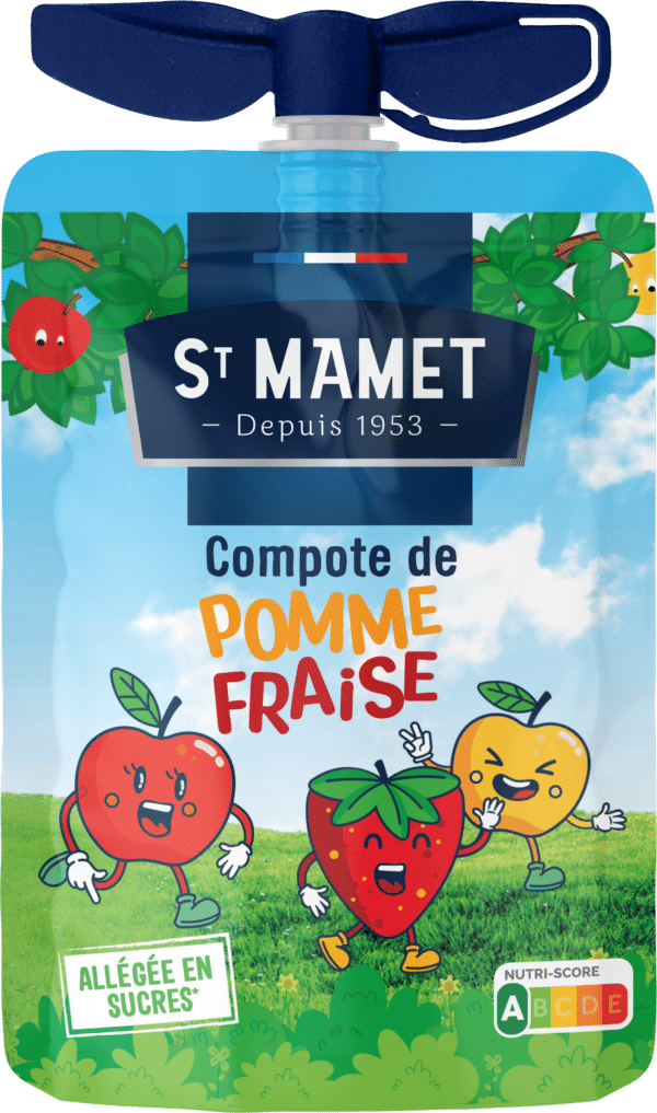 Compote Gourde Pomme Fraise Allégée en sucres
