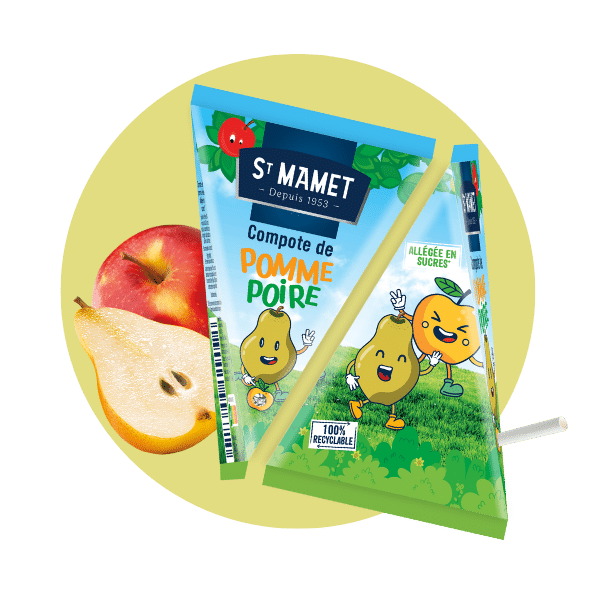 Compote Berlingot Pomme Poire Allégée en sucres