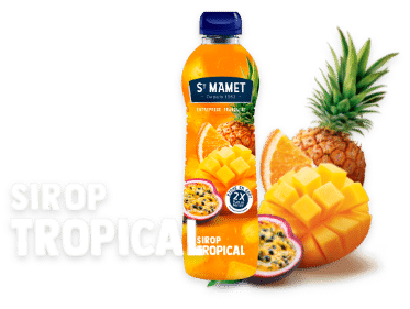 Sirop Tropical St Mamet 2x plus de fruits riche en goût / Ananas - Orange - Mangue - Passion