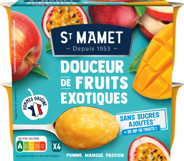 Compote Fruits exotiques Douceur de fruits St Mamet Sans sucres ajoutés