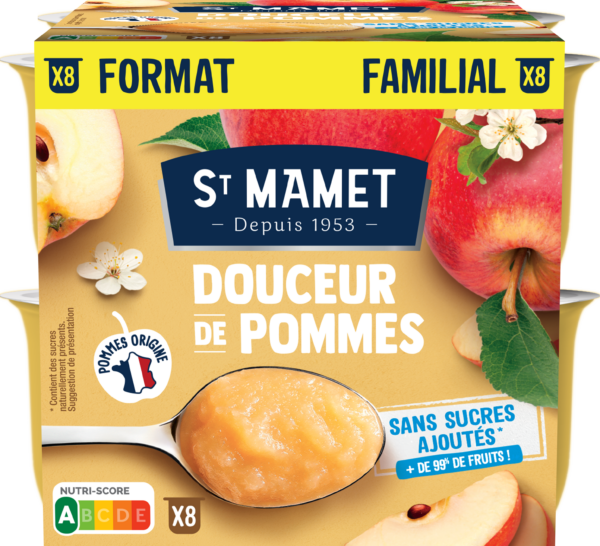 Compote Pommes Douceur de fruits St Mamet Sans sucres ajoutés