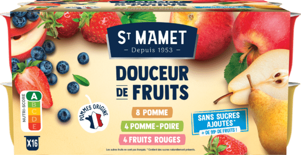 Compote assortiment Douceur de fruits St Mamet Sans sucres ajoutés
