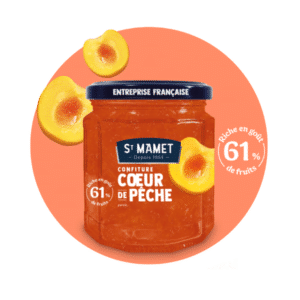 Confiture Coeur de fruit pêche St Mamet 61% de fruit