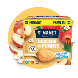 Compote Pommes Douceur de fruits St Mamet Sans sucres ajoutés
