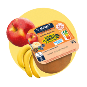 Nutritional range compote rich in vitamin D 3 apple banana St Mamet